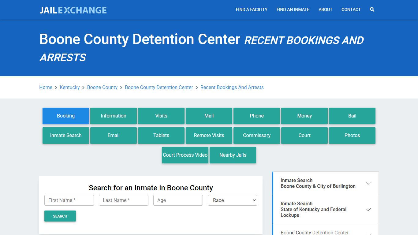 Boone County Detention Center Recent Bookings And Arrests - Jail Exchange